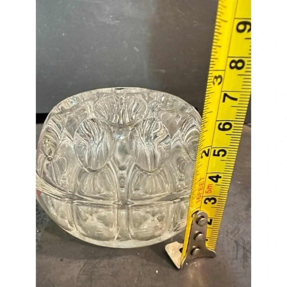 Vintage Clear Pressed Glass Flower Frog Dome 7‎ Hole Floral Arranger 3.5 Inch